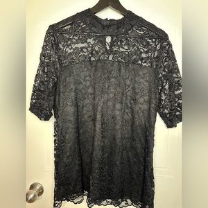 Lace high neck top